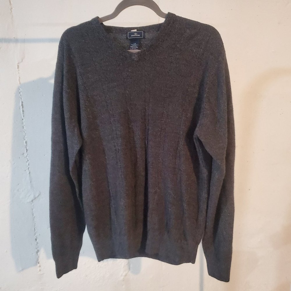 Dockers Large Dark Grey Heather Men's V-neck Sweater
